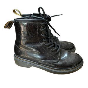 Dr. Martens Black Sparkle Shiny Glitter 1460 Lace Up Womens/junior Boots Sz 3/34